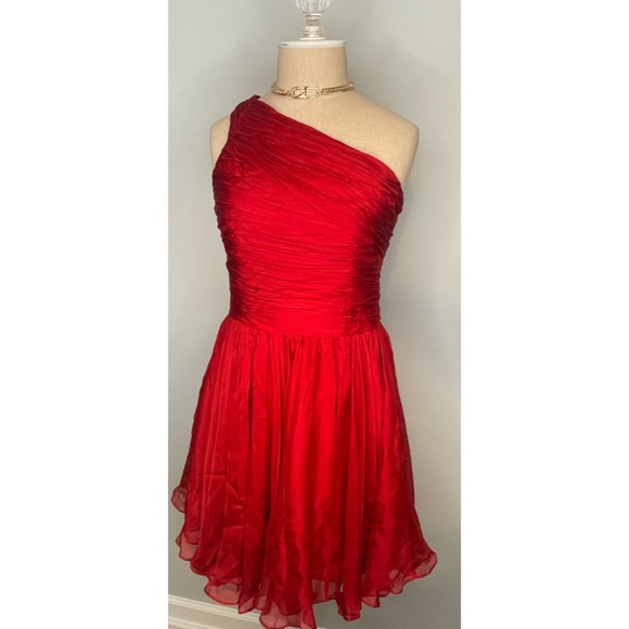 Halston Heritage Red Dress Size 8 NWT - Picture 2 of 8